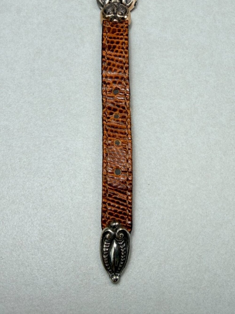 Brown Leather & Silver Vintage Brighton Bracelet 90's Western Style Size 8.5 - Picture 8 of 9